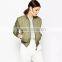 Custom Embroidered Army Green Lady Jacket Bomber Jacket