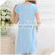 Lace trim O neck Summer Sleep gown pajama dress women Bamboo Garment