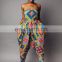 2016 African kitenge designs 100% cotton African Print Strapless Bianca Jumpsuits