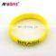 yellow printing wristband with silicon material