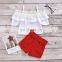 European and American children's wear woven lace lace pure color condole belt female middle child + belt three-piece set
