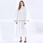 TWOTWINSTYLE Long Dress For Women Stand Collar Puff Sleeve High Waist Hollow Out Fashion