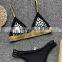 New Arrivals Stock Sequins Leopard Print Adult Bathing Suit 2pc Set Bikinis Woman Swimwear