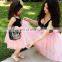 Matching Mom And Daughter Family Clothes Dresses Sleeveless Pink Mesh Patchwork Tutu Dress For Princess Mommy And Me Outfits