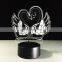 Valentines Day Gift 3D Lamp LED Night Light 7 Colors Table Lamp Home Decor Touch Sensor