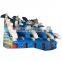 Blue Wave Dolphin Inflatable Water Slide Bouncer Large 4 Lanes Heavy Duty Inflatable Water Slides For Sale