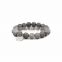WWW0321 Silver natural stone charm gemstone beads engergy stretch bracelets Matte bead bracelet