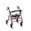 China Aluminum Folding Walking Aid Rollator Walker with Shopping Bag and Basket