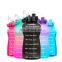 personalized  leak proof large capacity durable portable motivational time marker water bottle carrier half gallon