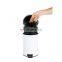 Simple Style Foot Operated White Pedal Bin Slim Body Waste Pedal Bin Decorative Home Waste Bin