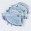 Two Tone Stylish Fashion Outdoor Travel  Distressed Cotton Jeans Bucket Hat For Woman Lady Girls