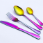 High Quality Wholesale Rainbow Flatware Classic 4 Pieces Gold Stainless Steel Cutlery Set