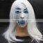Factory in stock Halloween white long hair latex ghost mask sale scary mask latex