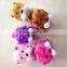 Walking braking led eye plush dog plush toys with bone