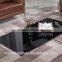 LIving room RB-1315 Modern black stoving varnish rectangular tempered glass coffee table with stainless steel tea table