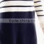 Autumn stripe long knitted dress joint bowknot casual knitted sweater dress