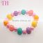 custom design eco-friendly colorful kids plastic seed bead necklace for girl