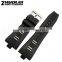 Hotsale 24mm waterproof black brown rubber watch strap for Men's with fashionable buckle