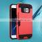 Brushed metal card holder combo case for Samsung Galaxy S7 dual layers cover