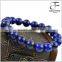 Natural Faceted Round Gemstones Grade A Lapis Lazuli Beads Stretch Elastic Bracelet