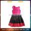 Wholesale hot sale latest design girl princess satin dress pink and black tutu dress