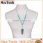 Custom design women necklace turquoise beads metal chains necklace