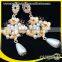 hanging indian flower tassel artificial pearl earrings