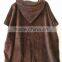 Pure color cotton material poncho towel for holiday gift hooded towel