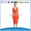 romantic v-neck sleeveless slim woman red pencil dresses