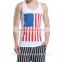 New 2015 Summer Sexy Men's Slim Vest Cotton American Flag Tank Top Custom Sleeveless Undershirt