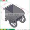 20''Wheel +4"Caster Cold Rolling Steel Metal Concrete Cart