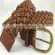 3.8CM width fashion braided pu leather belt