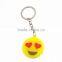 Hot selling cute face designs keychain/ custom soft pvc keychains/ promotion key ring
