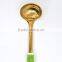 Hot sale New design TPR handle gold plating stainless steel serving ladle