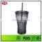16oz customized plastic soda cups with lid and straw