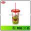 16oz custom bpa free insulated double wall insert plastic straw tumbler
