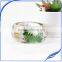 Wedding jewelry customized flower resin bracelet with dried fresh flower bangles