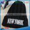 Wholesale warm embroidered beanie custom beanie knitted cuff hat