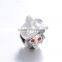 X339 Wholesale 925 Silver Halloween Witch Charms With Red Crystal