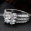 Wholesale  fashion jewelry gold/silver clear crystal luxury wedding piston ring