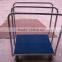 Powder coating steel panel carts with 3 uprights with 5" Coslon swivel castors