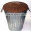 Galvanized Trash can with top cover, Mini trash can, desktop trash can