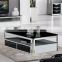 mdf cabinet stainless steel legs marble top coffee center table set B2195