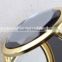 Flip type metal gemstone shaped round mirror with snap hook/mirror