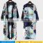 Women summer loose blusa tops outwear long sleeve plus size bohemian floral printed long chiffon open front kimono cardigan
