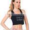 2015 Fashion Design Womens Sexy Activewear Crop Top Cotton Spandex Custom Printed Racer Back Cropped Tank Tops