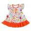Latest Designs Children's Boutique Clothing Print Baby Pearl Dress Set Girls Ruffle Outfits