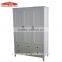 Portable bedroom cabinets 3-track sliding door wooden wardrobe closet sale