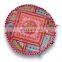 Round Patchwork Embroidered Multi Ottoman Pouf Bohemian Indian Decorative Ottoman Pouf Cover
