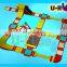 Giant Amusing Red Color Inflatable Floating Water Park Play Equipment With Playground For Sale